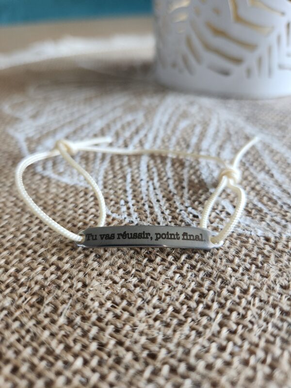 Bracelet Tu vas réussir, point final. - Beige