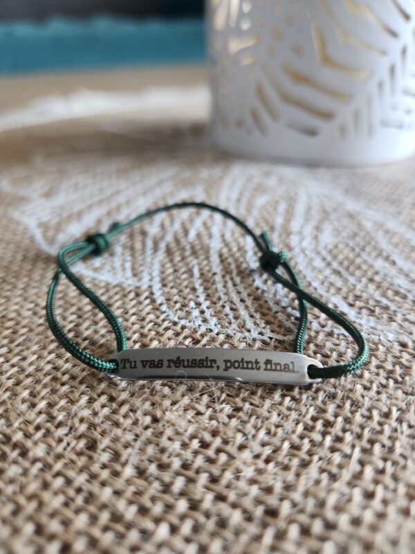 Bracelet Tu vas réussir, point final. - Vert foncé