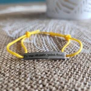 Bracelet Tu vas réussir, point final. - Jaune