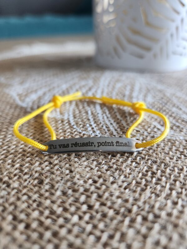 Bracelet Tu vas réussir, point final. - Jaune