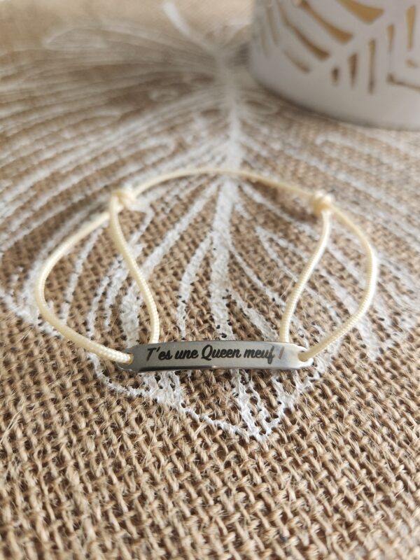 Bracelet t'es une Queen - Beige