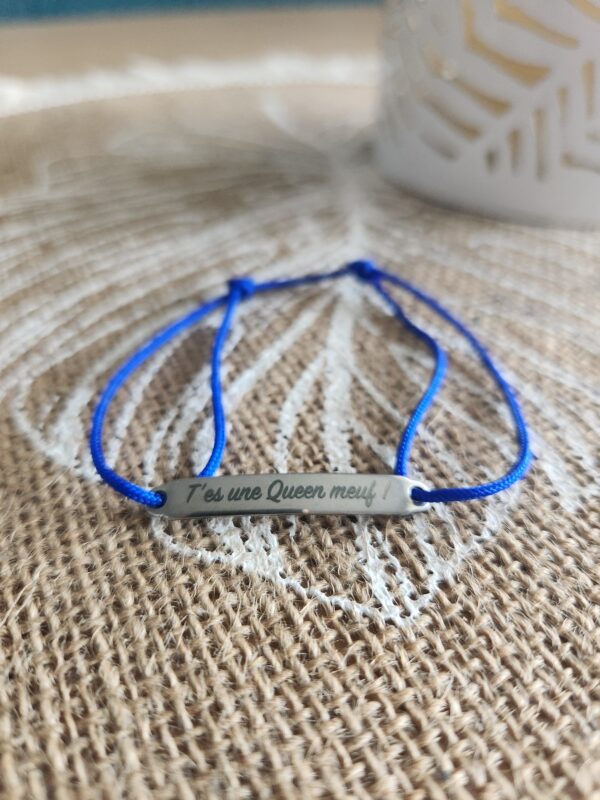 Bracelet t'es une Queen - Bleu nuit