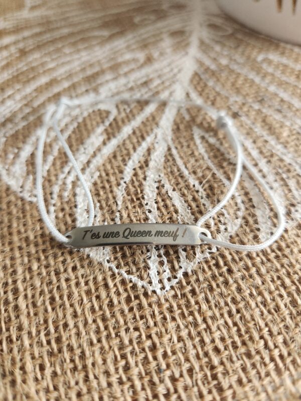 Bracelet t'es une Queen - Gris