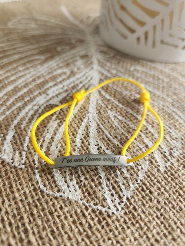 Bracelet t'es une Queen - Jaune