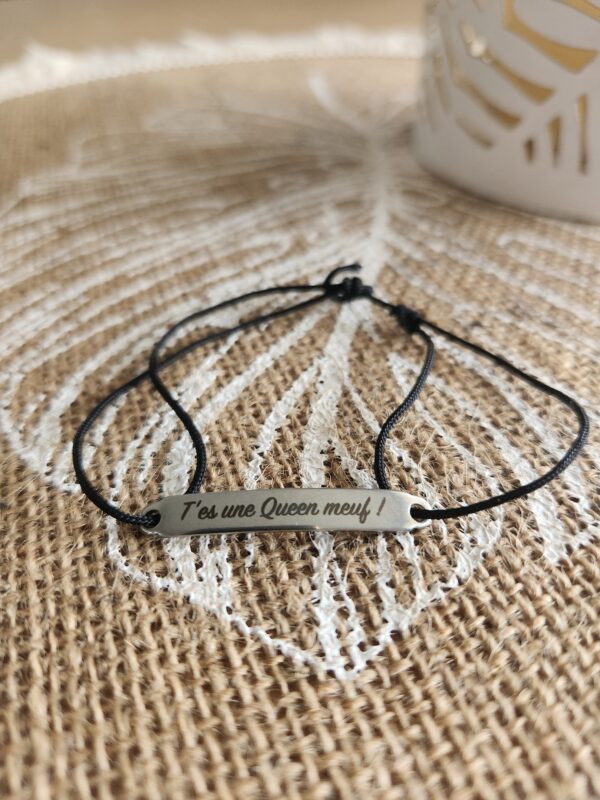 Bracelet t'es une Queen - Noir