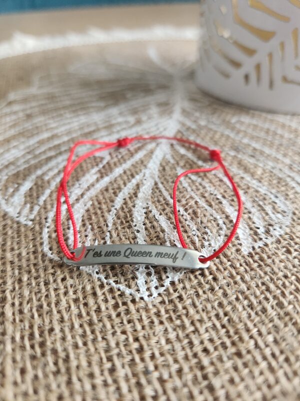 Bracelet t'es une Queen - Rouge