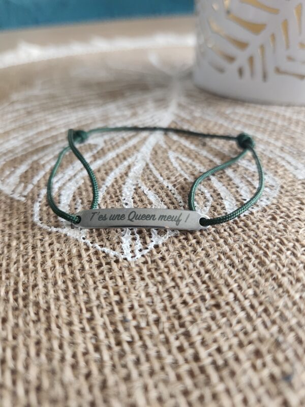 Bracelet t'es une Queen - Vert foncé