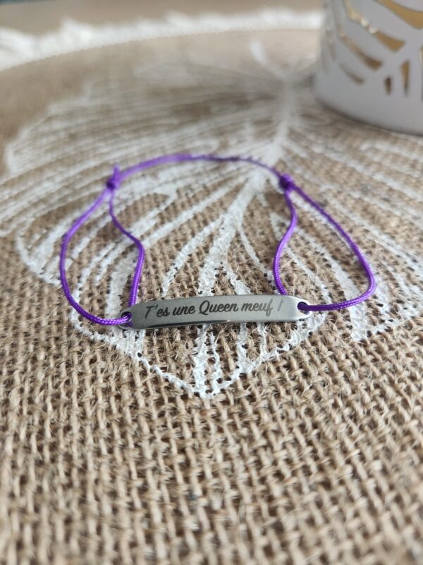 Bracelet t'es une Queen - Violet