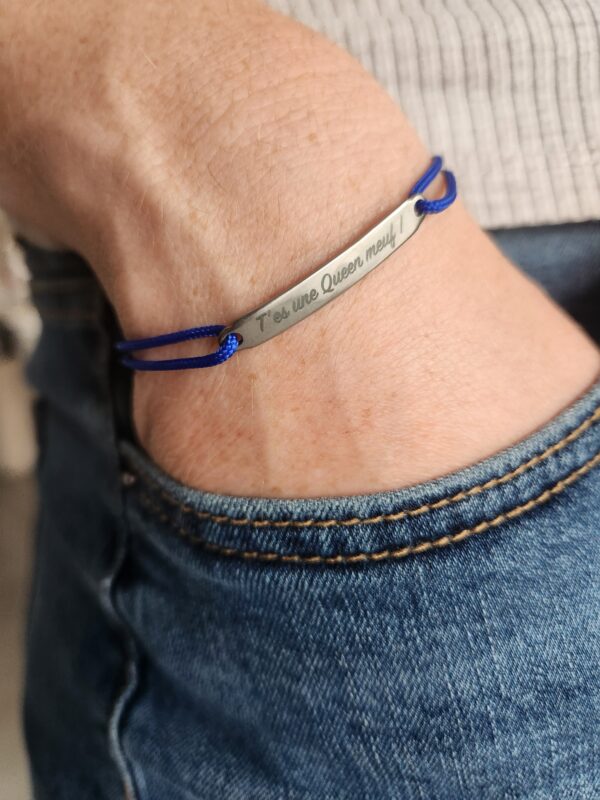 Bracelet t'es une Queen - Bleu nuit – Image 2