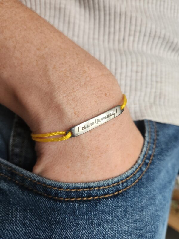 Bracelet t'es une Queen - Jaune – Image 2