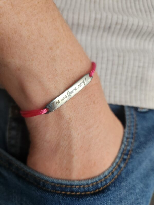 Bracelet t'es une Queen - Rose – Image 2