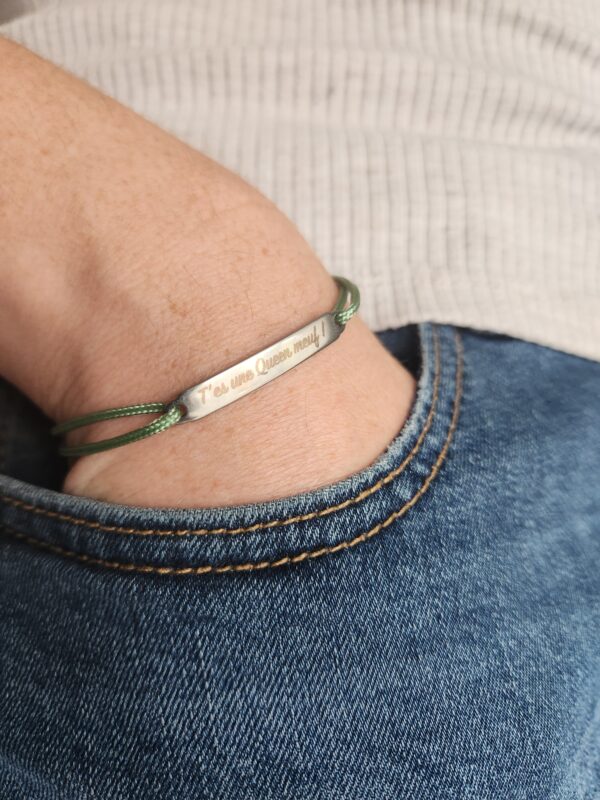 Bracelet t'es une Queen - Vert foncé – Image 2